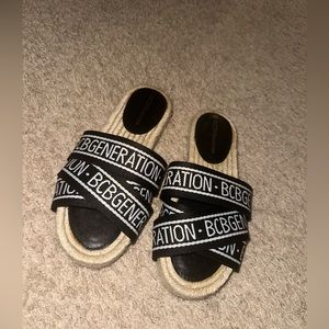 BCBG generation raffia sole sandals. Size 6